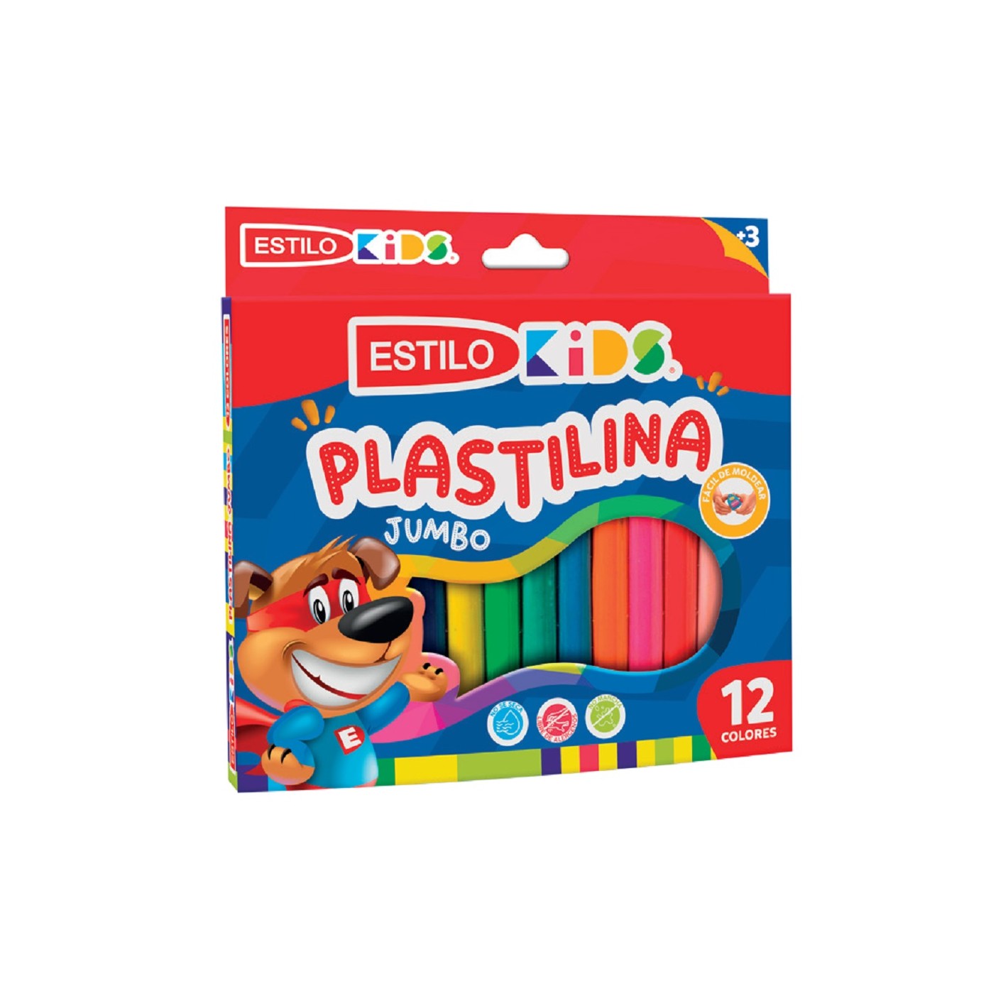 PLASTILINA JUMBO ESTILO DE 12 COLORES