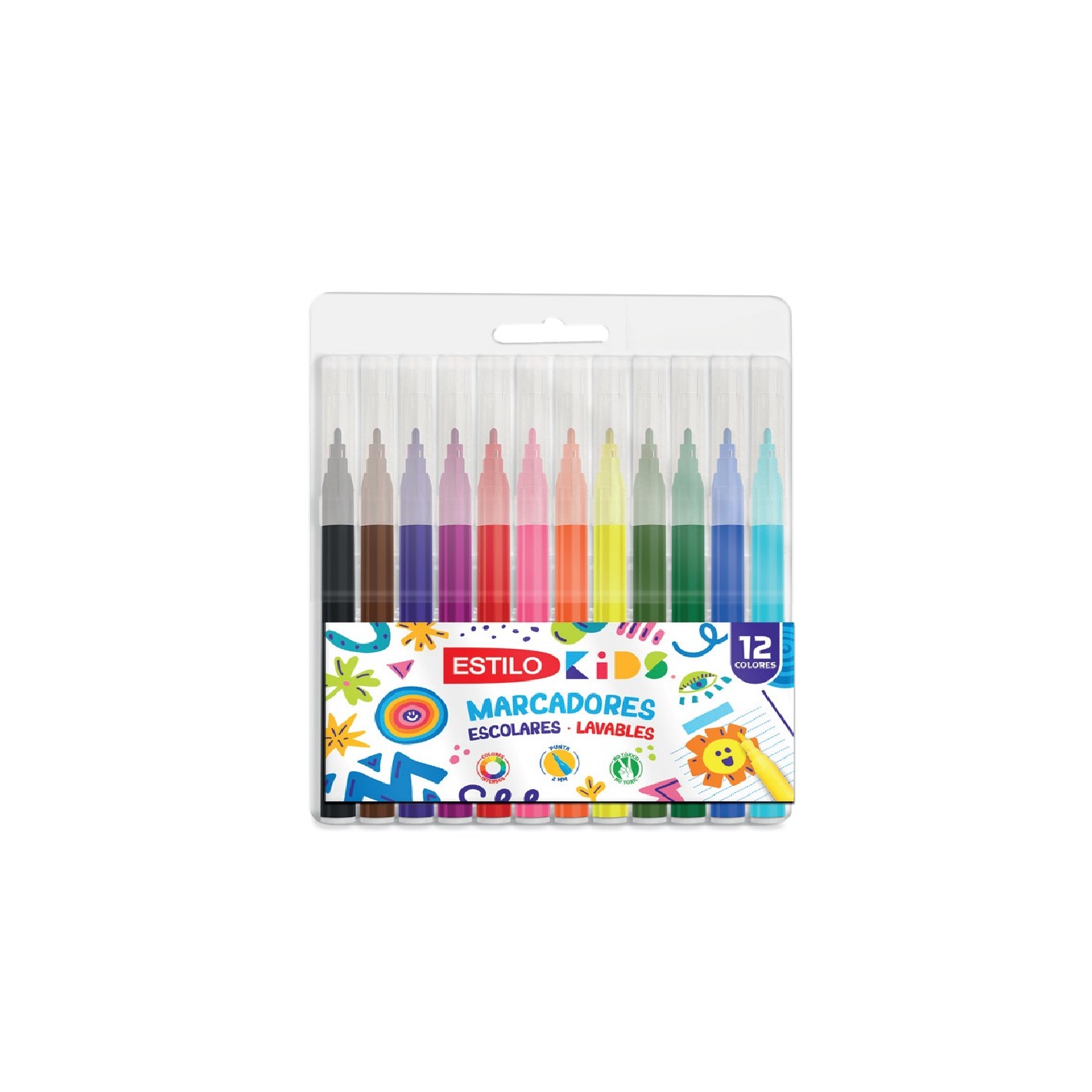 MARCADORES LAVABLES ESTILO DE 12 COLORES