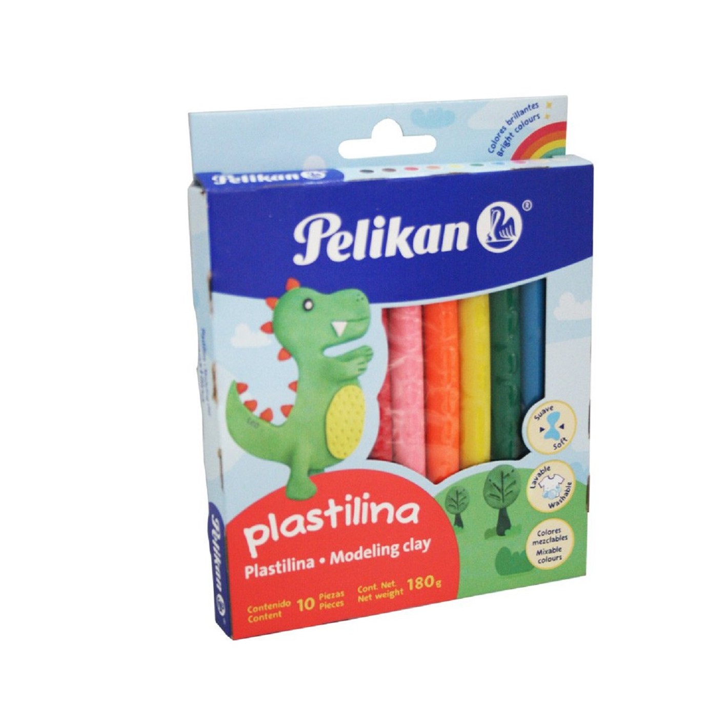 PLASTILINA JUMBO PELIKAN 10 COLORES