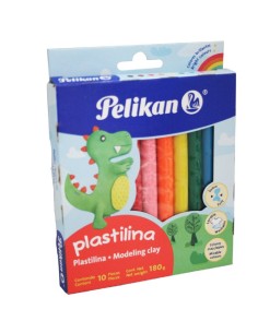 PLASTILINA JUMBO PELIKAN 10 COLORES