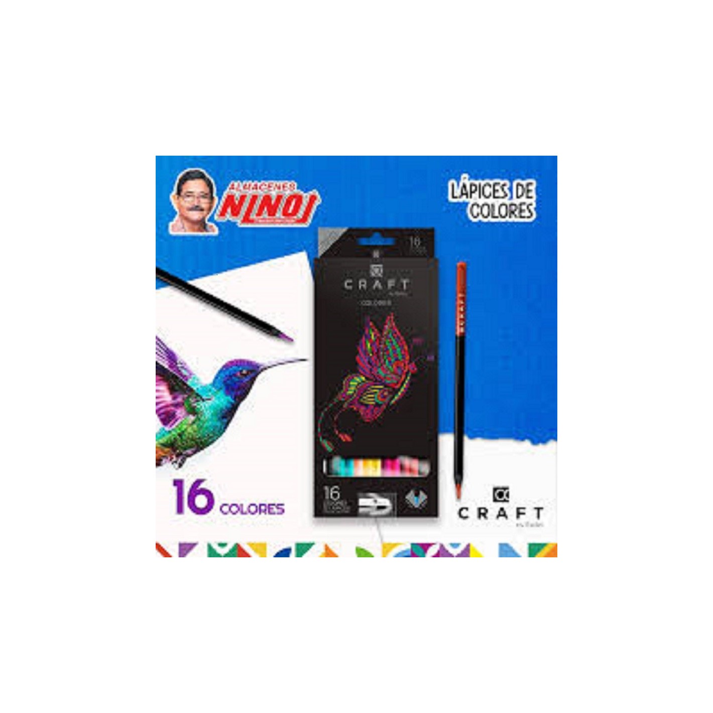 LAPIZ DE COLOR CRAFT DE 16 COLORES