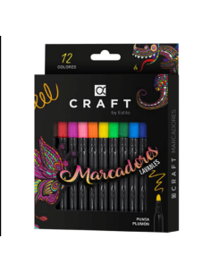 MARCADORES LAVABLES CRAFT X12 COLORES